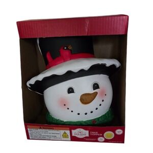 Holiday Time‎ Lighted Blow Mold Snowman Tree Topper Battery Operated Christmas